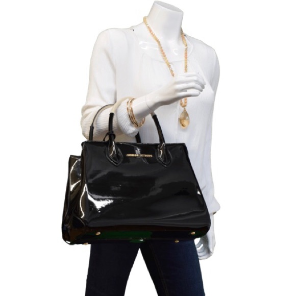 Adrienne Vittadini Handbags - 🎄Makes a great gift🎄 Large Black Patent Satchel